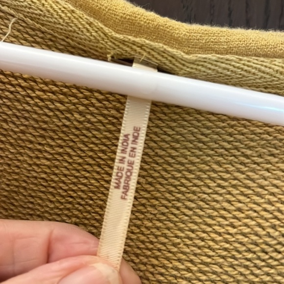 Free People mustard colored hooded sweatshirt with cloth bottom oversized - Picture 3 of 13